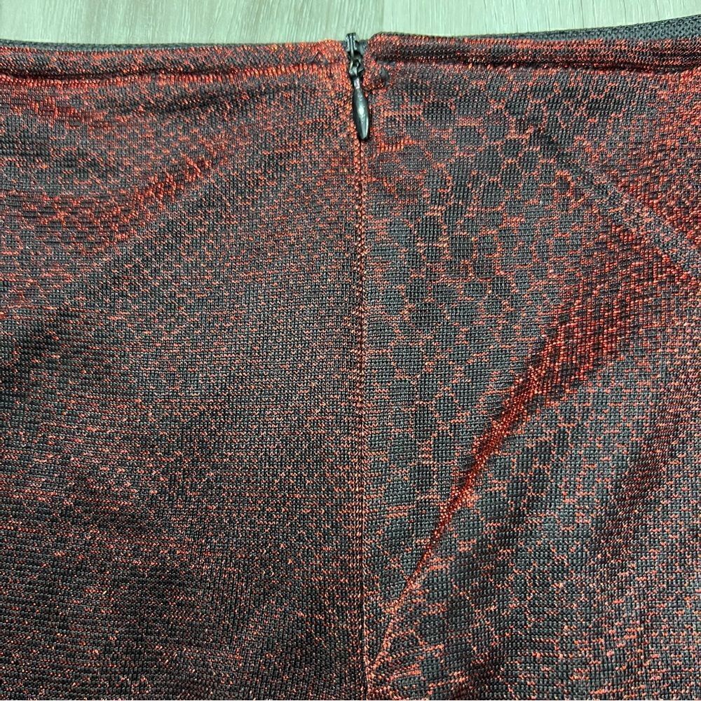 Lip Service miniskirt size L. Sheer red sparkly snakeskin print. Vintage - Picture 7 of 13